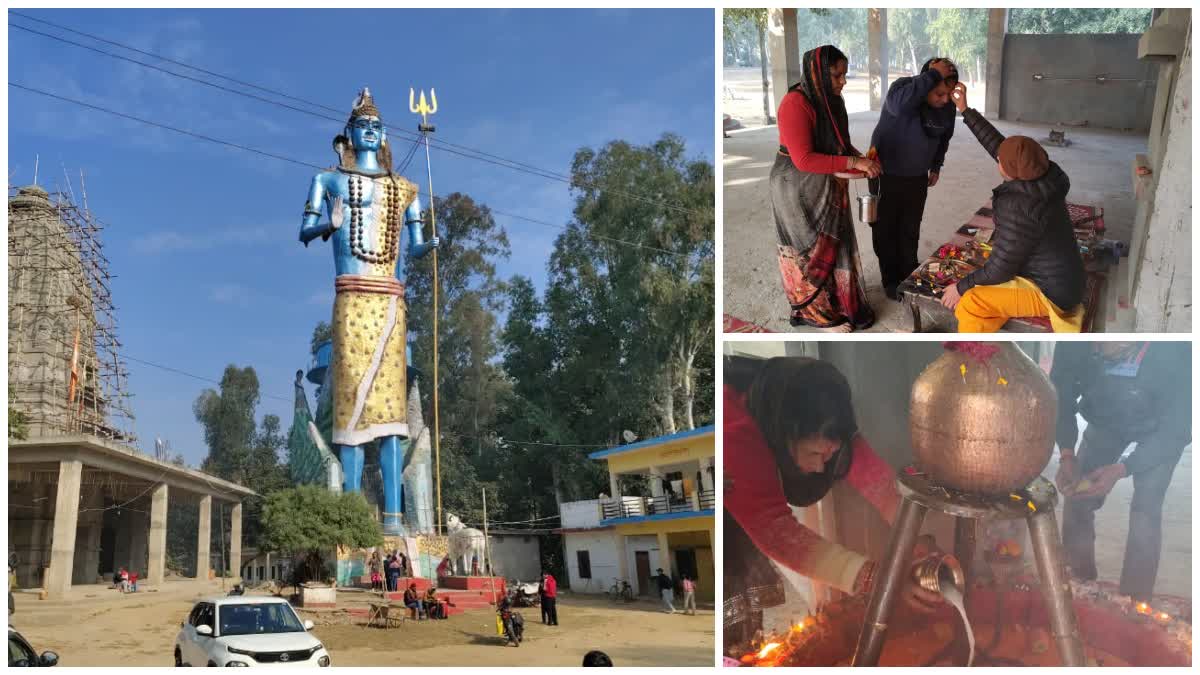 Crowds of devotees in temples