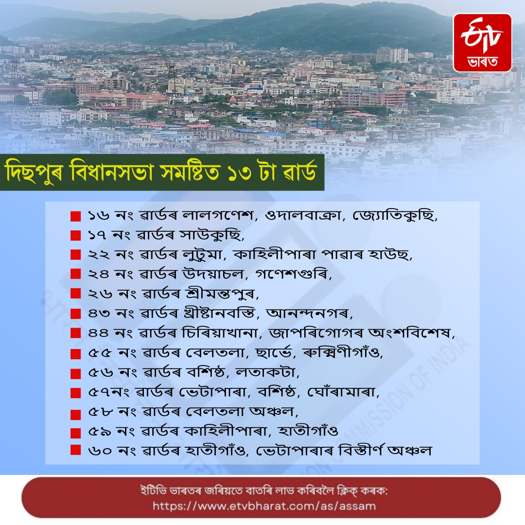 Outline of the highly respected Dispur Assembly constituency in the state