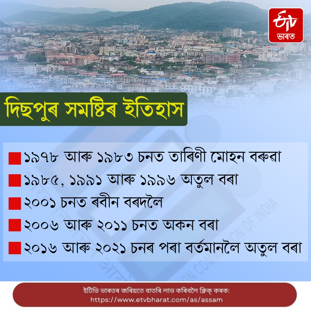 Outline of the highly respected Dispur Assembly constituency in the state