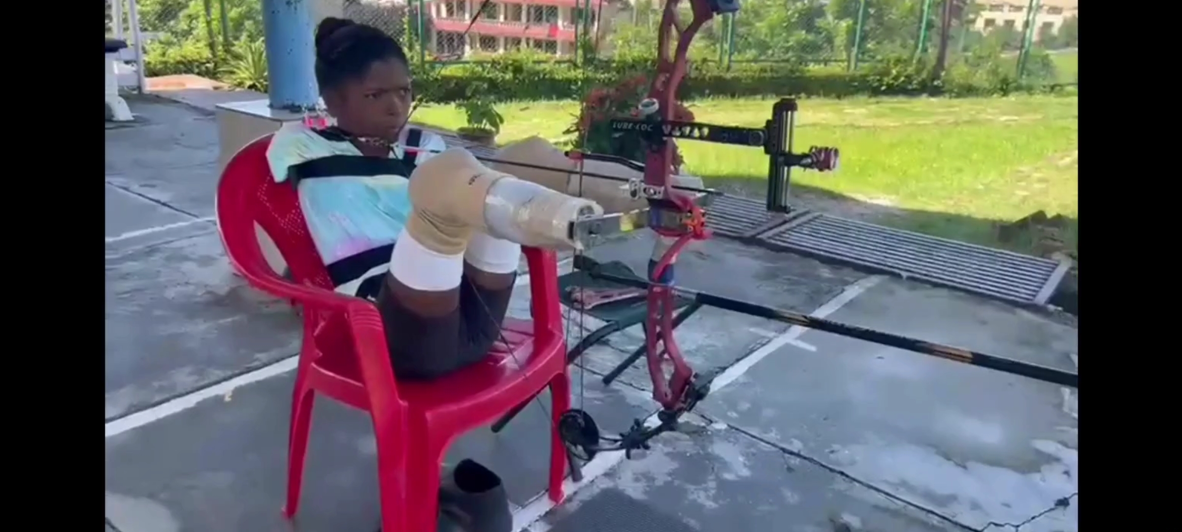 Payal Nag is practicing for the competition.