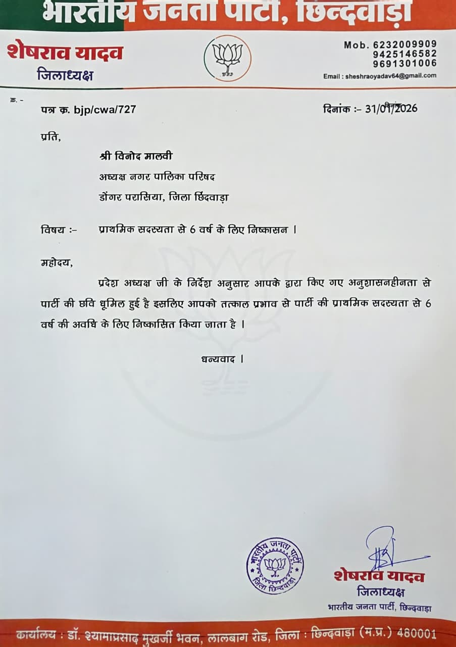 NAGAR PALIKA PRESIDENT SUSPEND