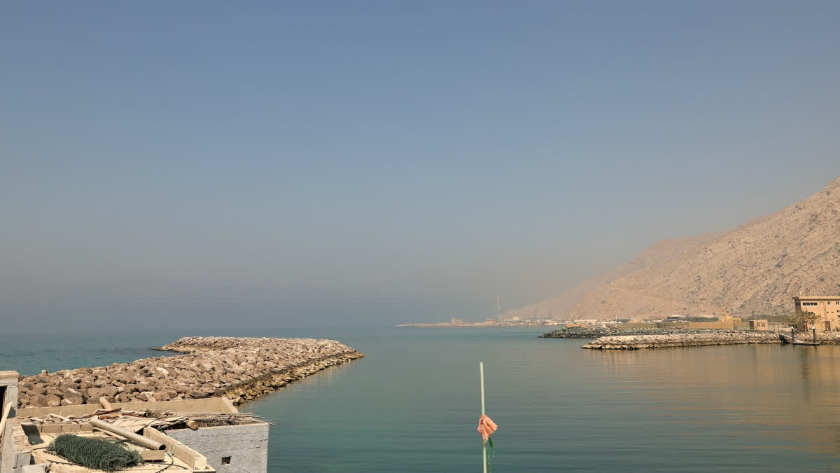 A photograph shows the fishing port of Al Aqir on the Strait of Hormuz in the northern emirate of Ras Al Khaimah on February 25, 2026.