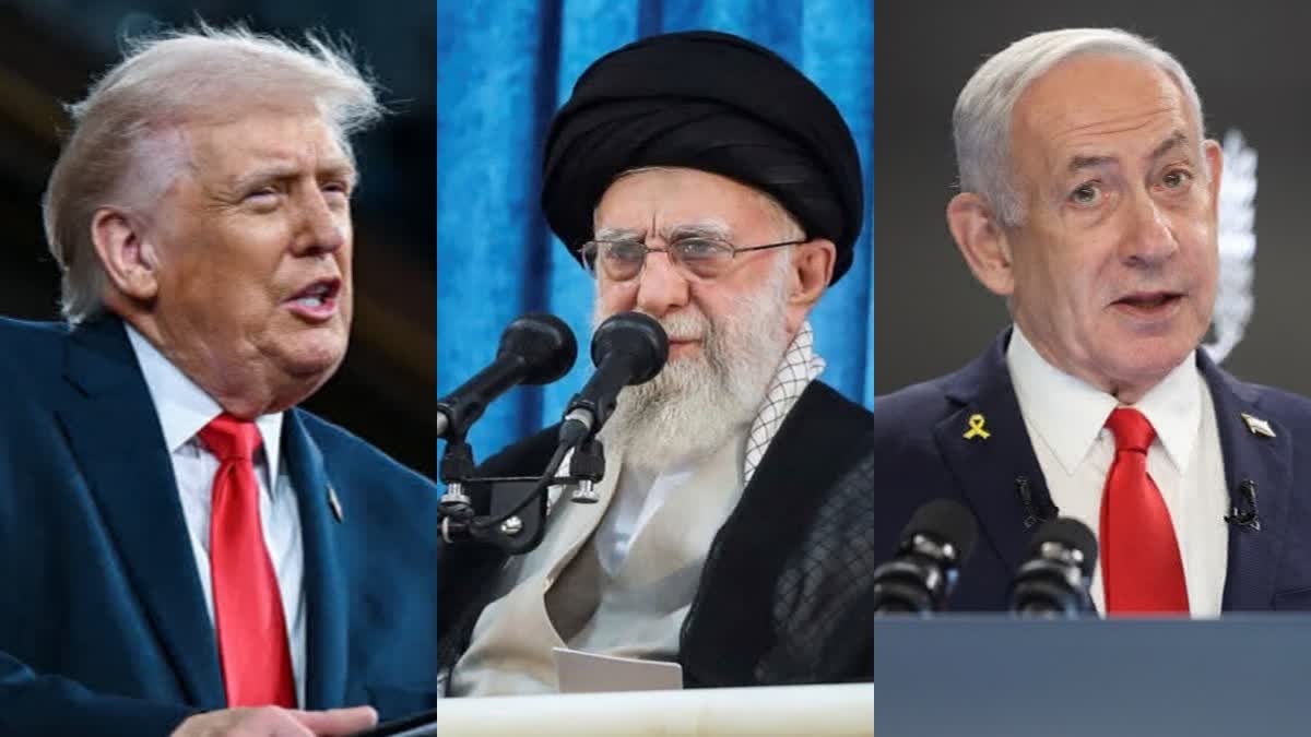 Trump and Ayatollah Ali Khamenei and Netanyahu