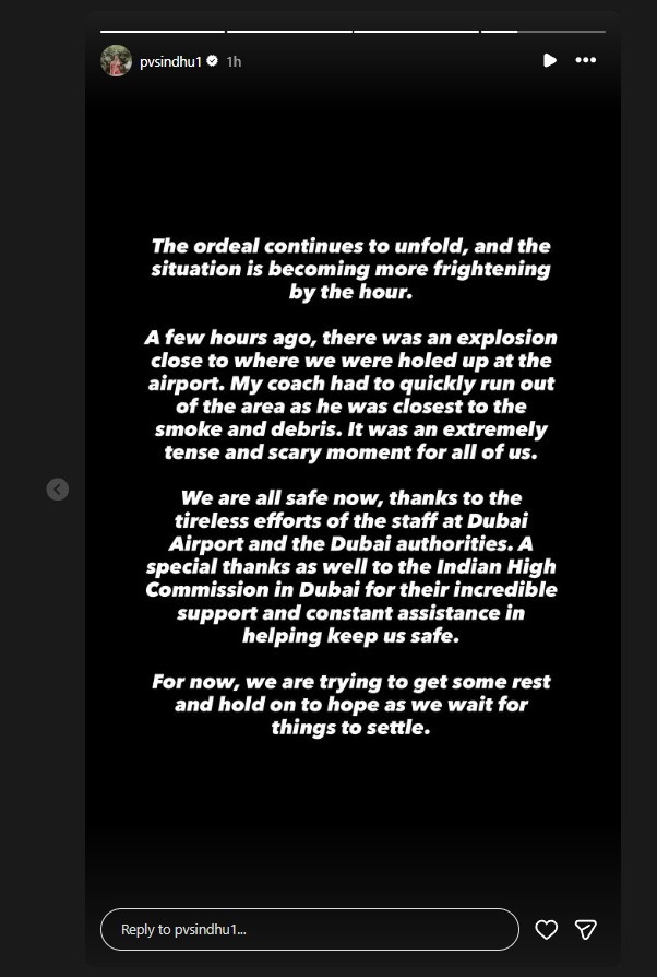 PV Sindhu Stuck At Dubai Airport