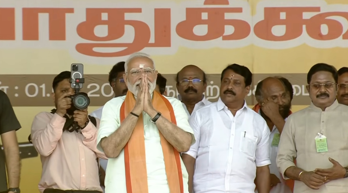 மதுரை பொதுக்கூட்டத்தில் பிரதமர் நரேந்திர மோடி