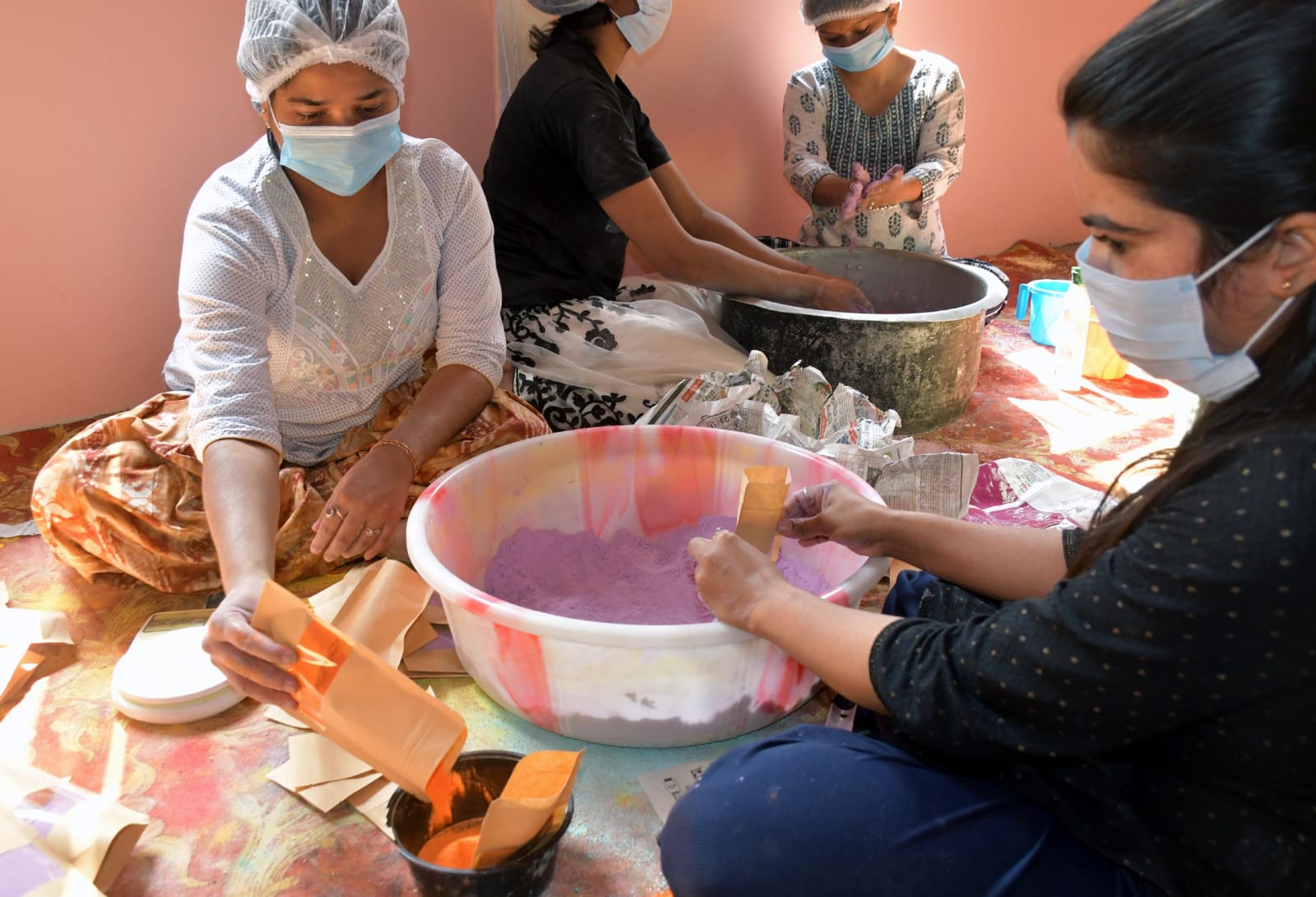 Natural Holi is made especially by talented children in Guwahati