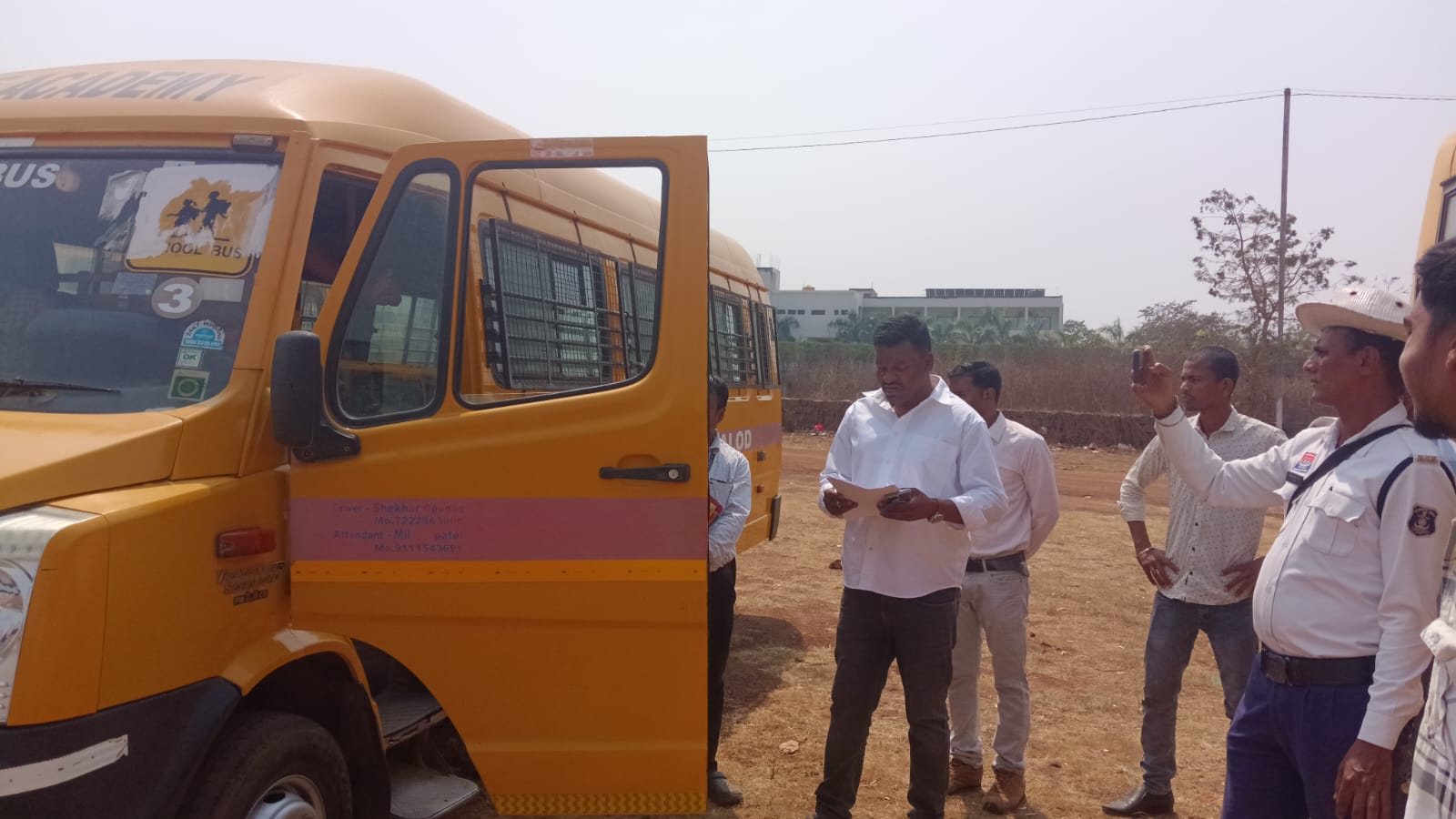 Inspection of school buses in Balod