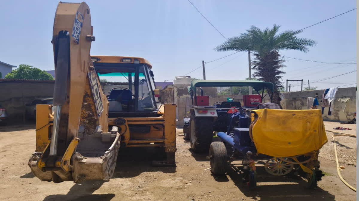 Machinery and tractor seized during the operation