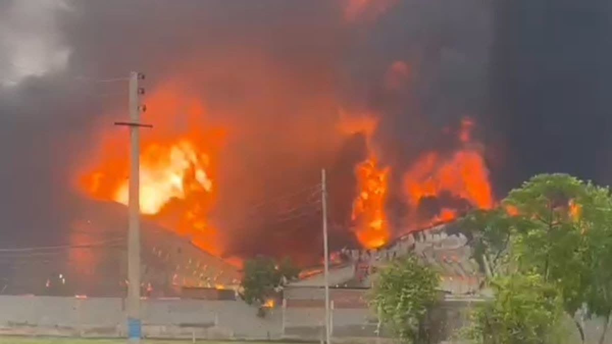 Massive Fire at Mattress Factory