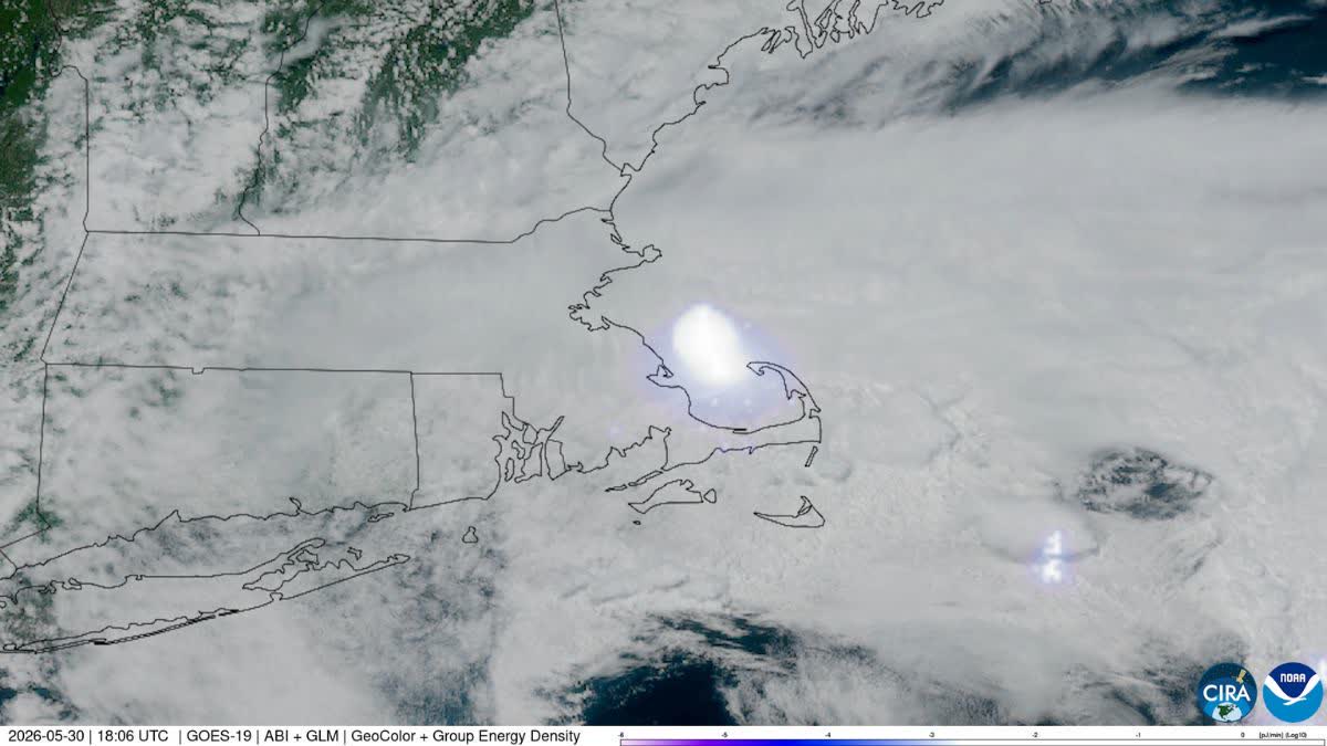 Satellite image of the explosion high in Earth’s atmosphere.
