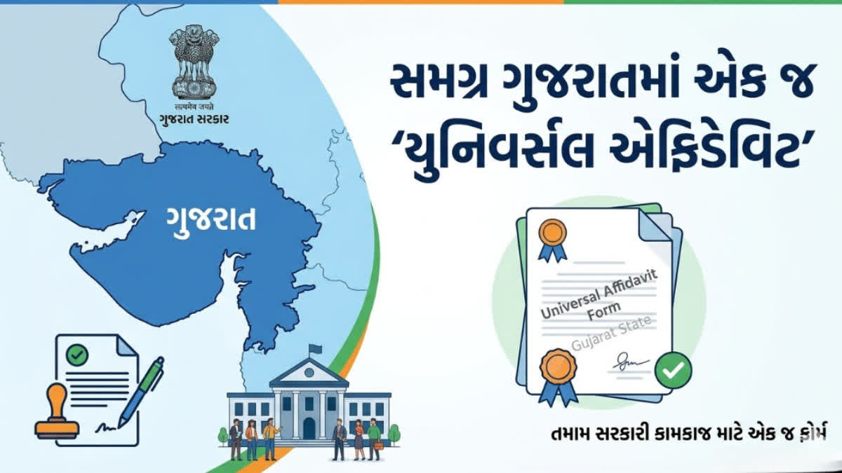 સમગ્ર ગુજરાતમાં એક જ ‘યુનિવર્સલ એફિડેવિટ’ માન્ય ગણાશે