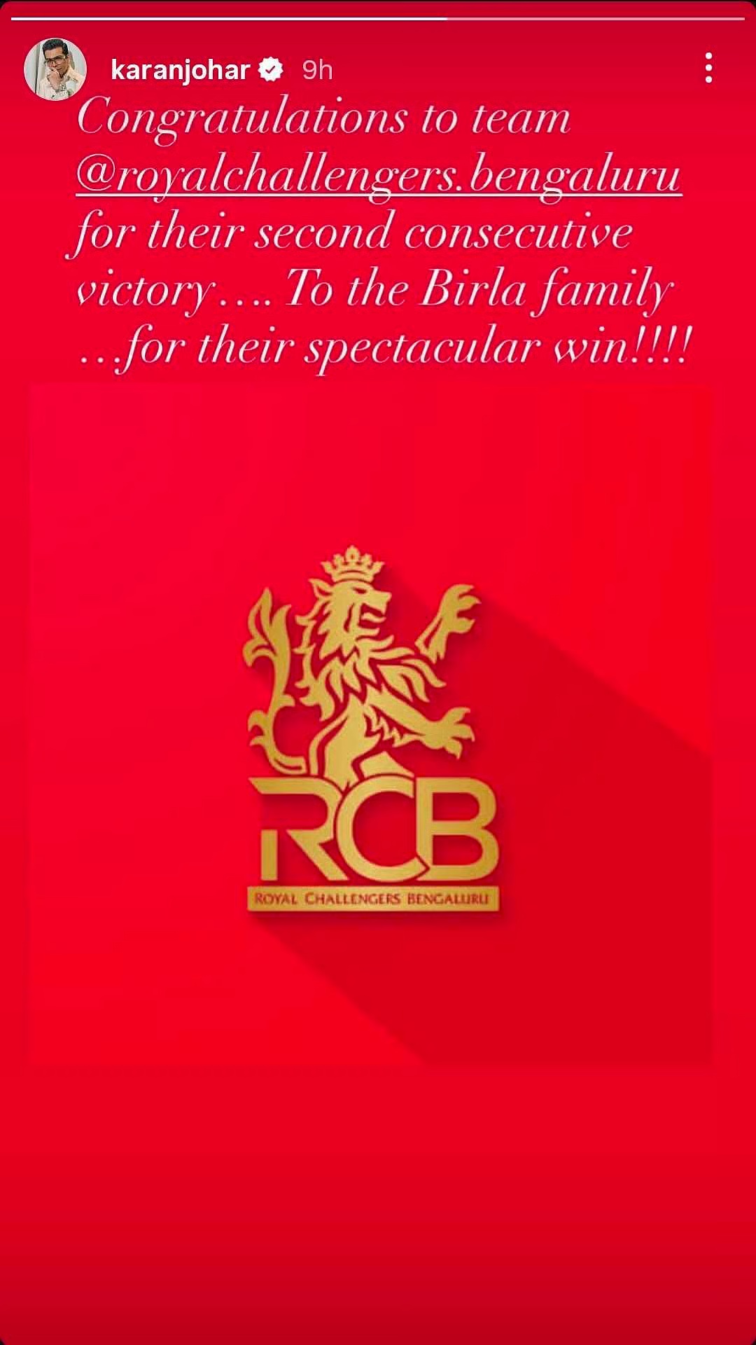 karan johar post