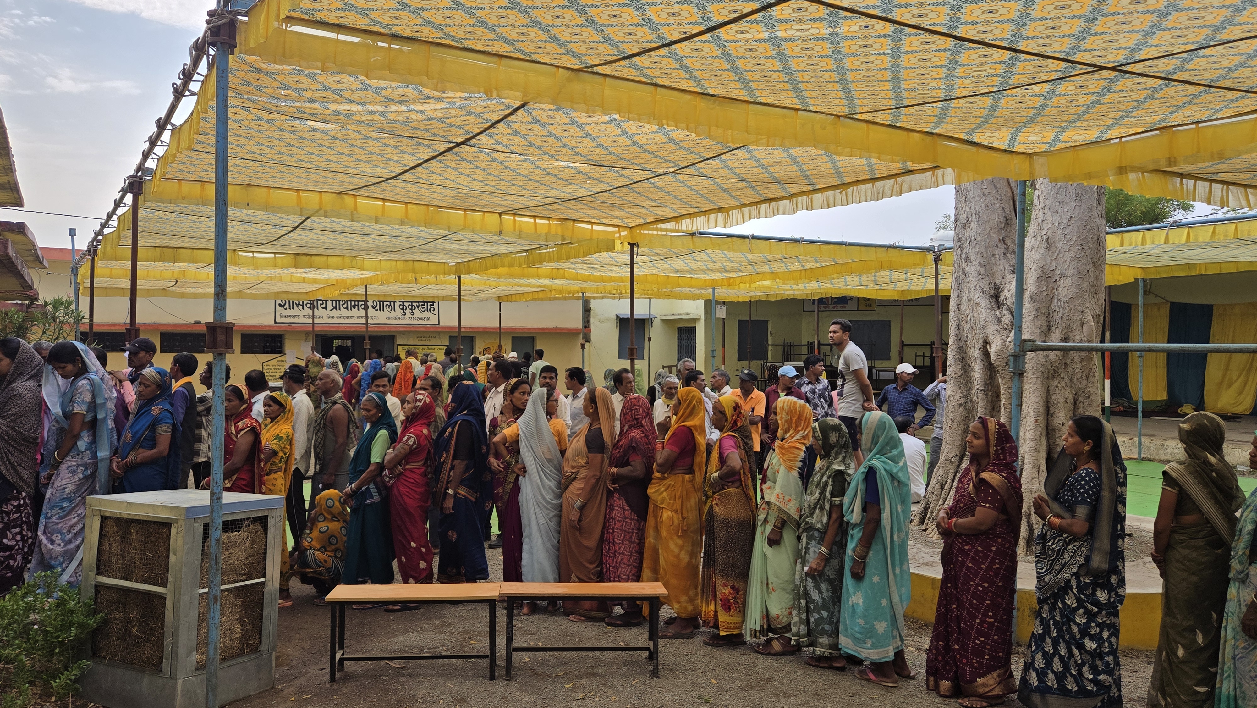 voters gathered in Kukurdi panchayat