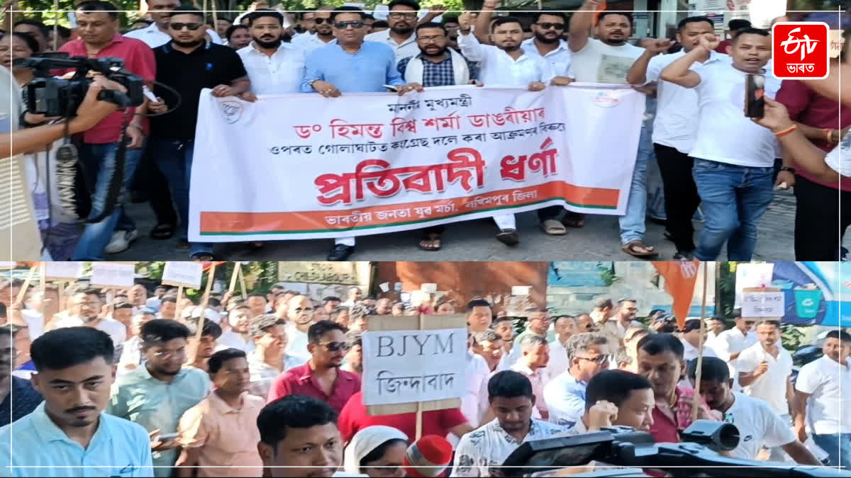 BJP protest against congress