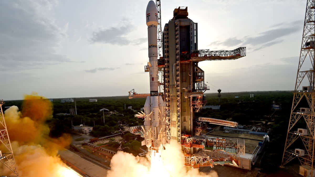ISRO's launch vehicle GSLV-F16 carrying the NISAR earth observation satellite lifts off from the launch pad at the Satish Dhawan Space Centre, in Sriharikota, Andhra Pradesh, Wednesday, July 30, 2025.