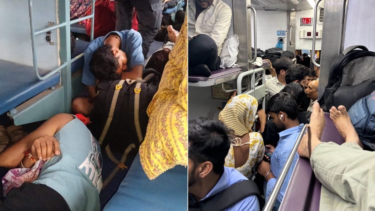 स्लीपर कोच में बैठे अनऑथराइज्ड यात्री