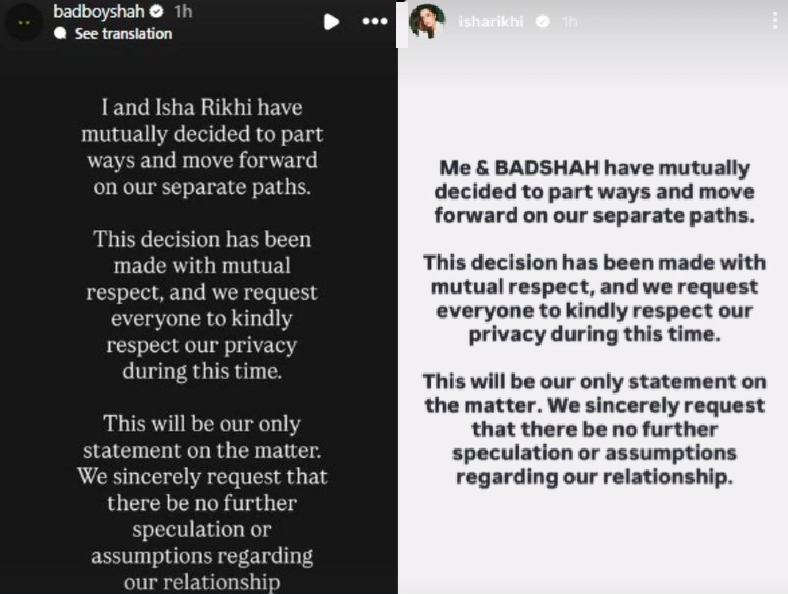BADSHAH AND ISHA RIKHI POST