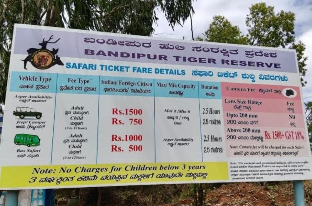 Bandipur safari Rate