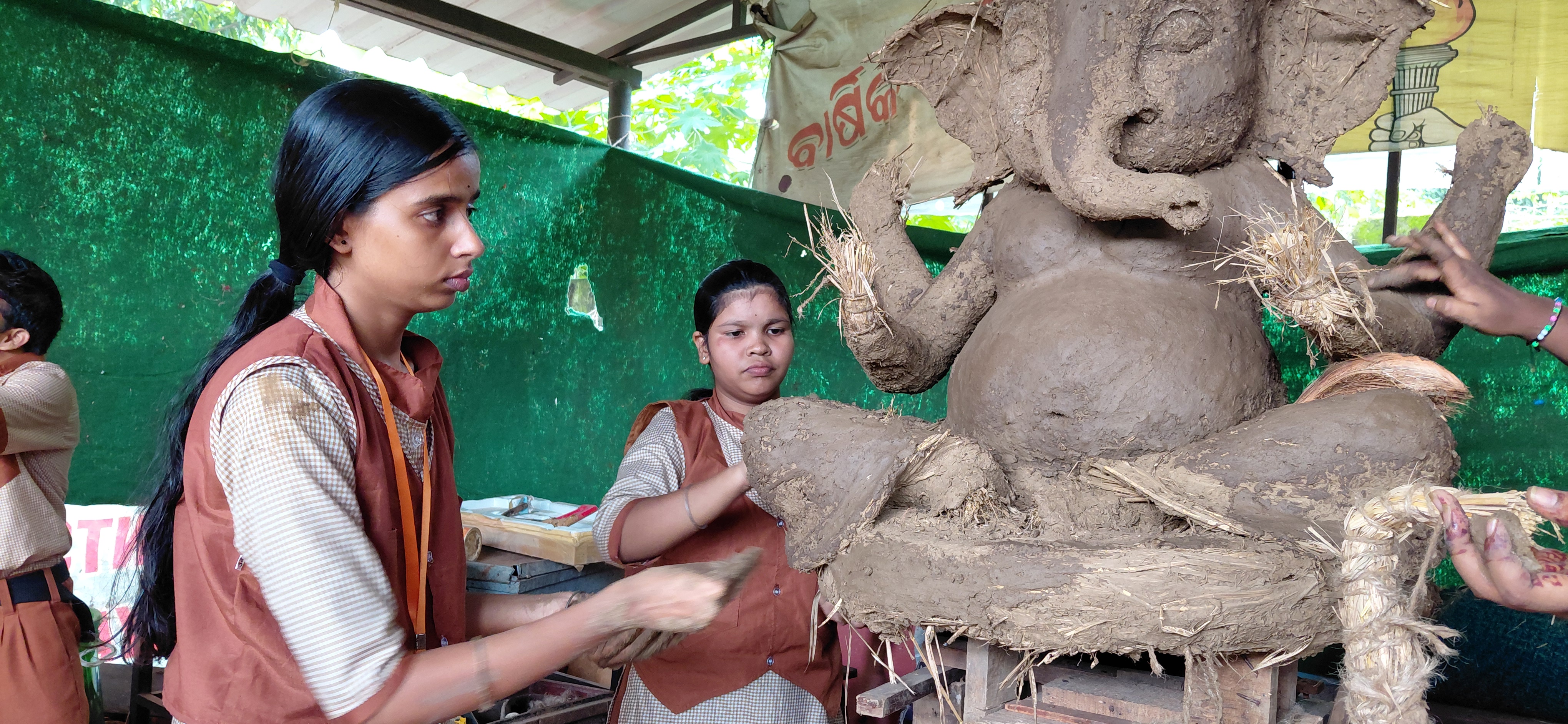 Hearing Impaired Children In Bhubaneswar Make Eco Friendly Ganesh Idols