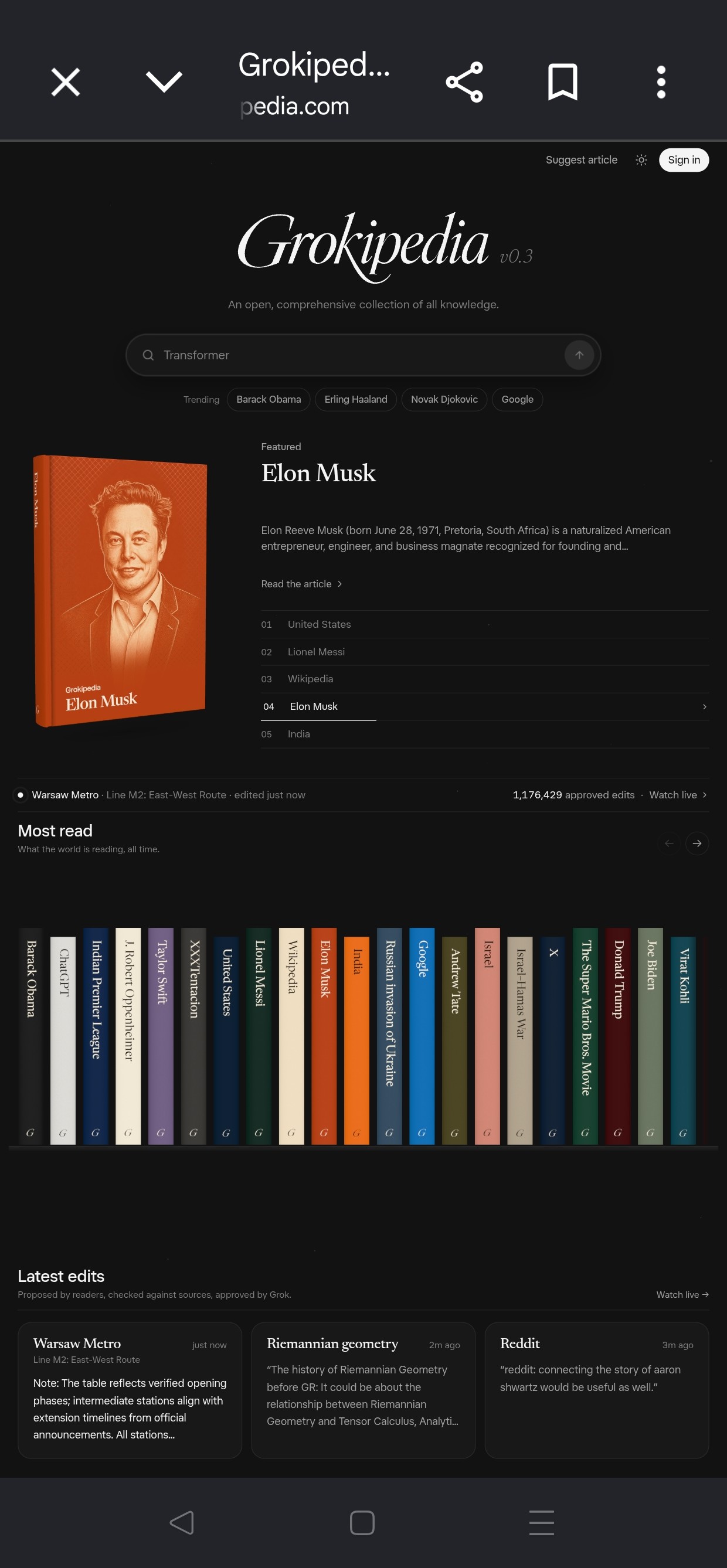 Chapter Numbering Design Elon Musk's Grokipedia Gets A Newly Refreshed Design