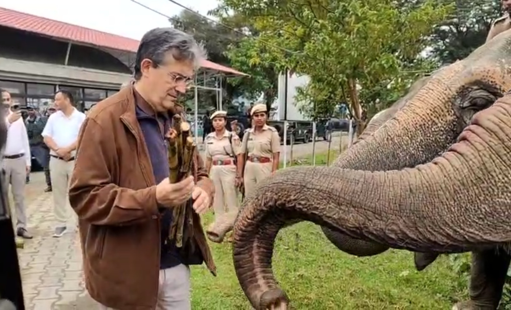 The French ambassador Thierry Mathieu visits Kaziranga National Park