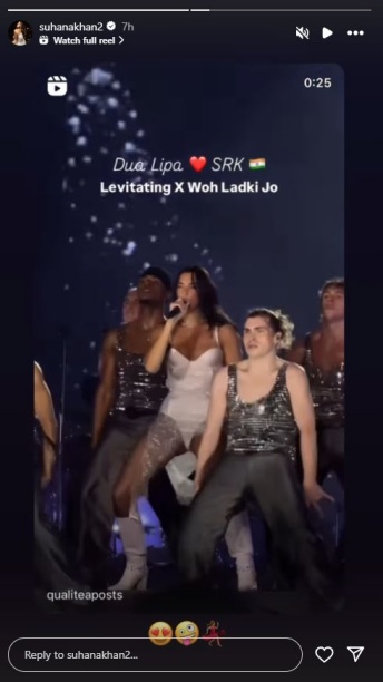 Suhana Khan Can't Contain Excitement as Dua Lipa Performs on Levitating and SRK Song Mashup