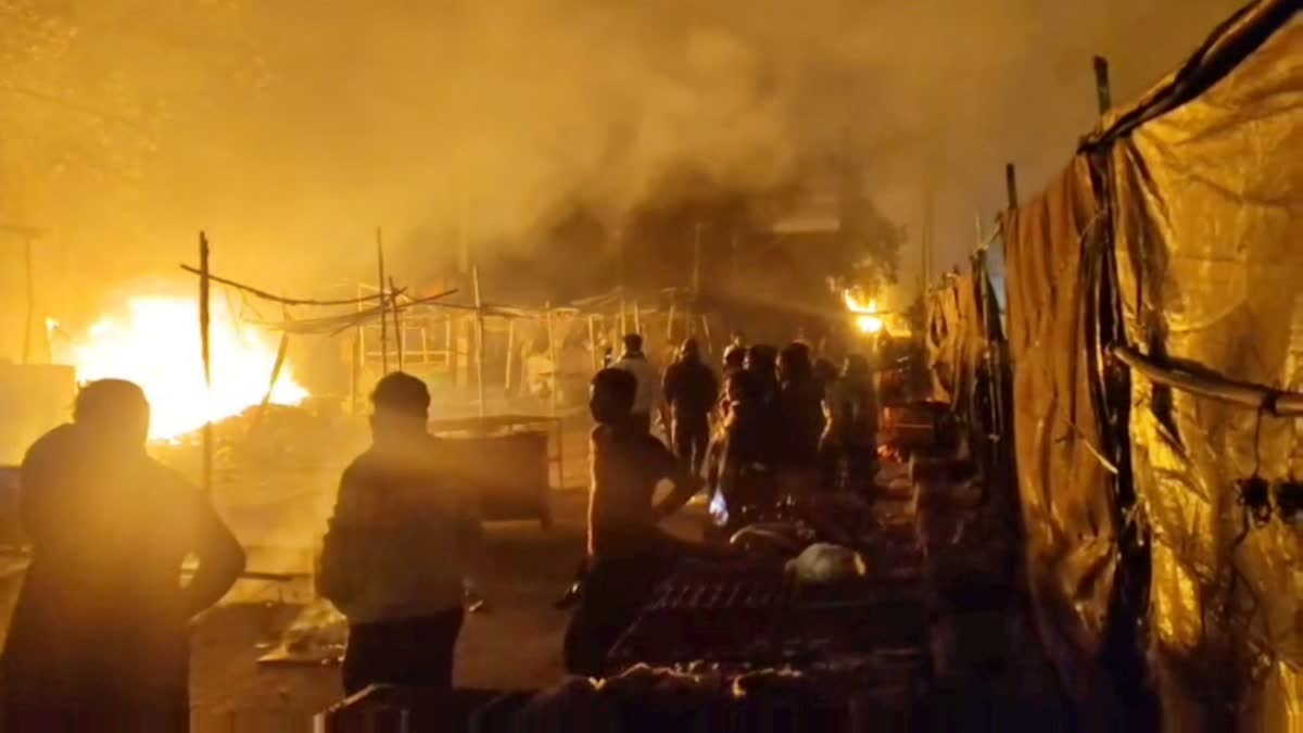 massive fire in several shops