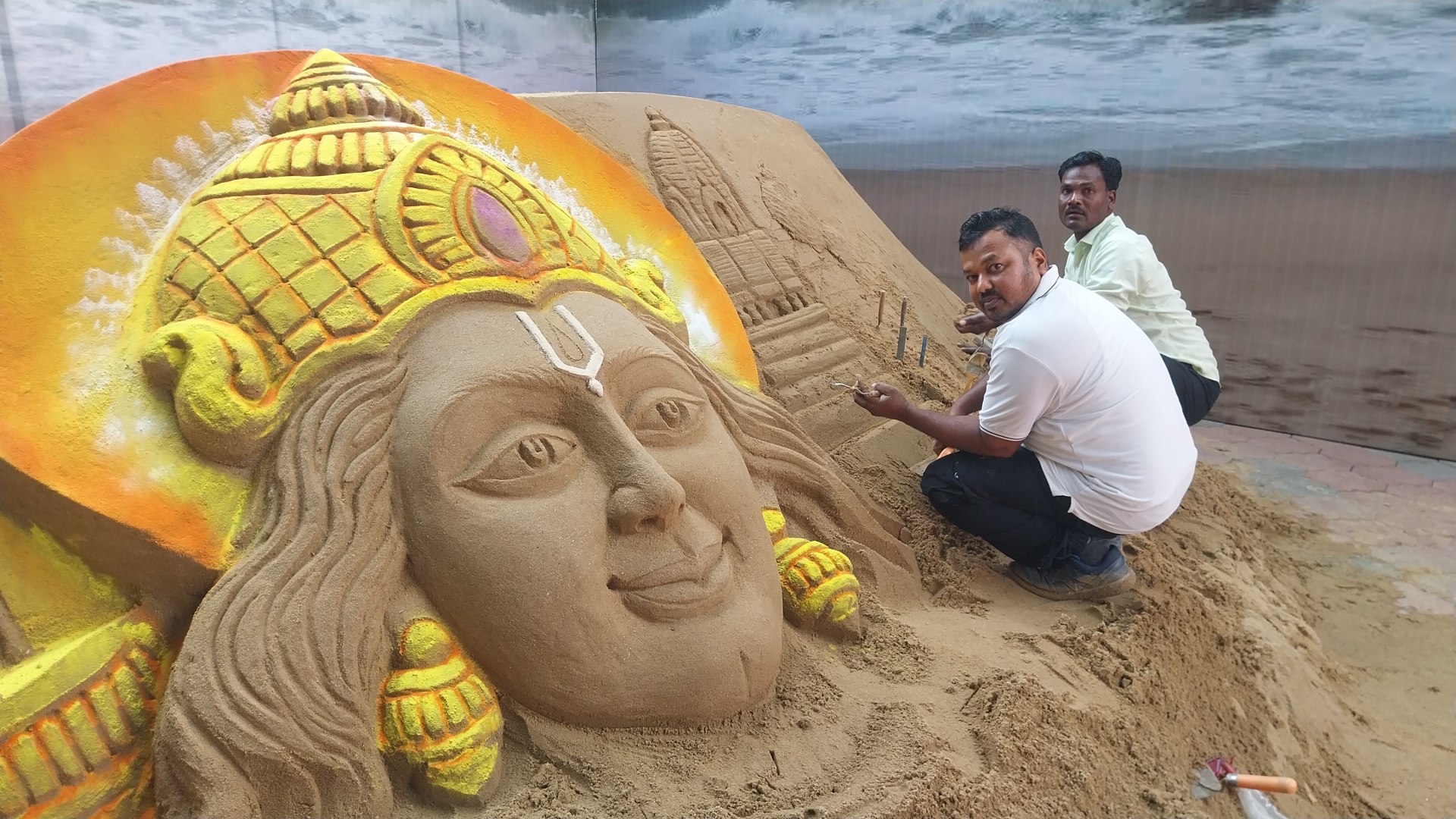 Lord Ram replica Narmada River sand