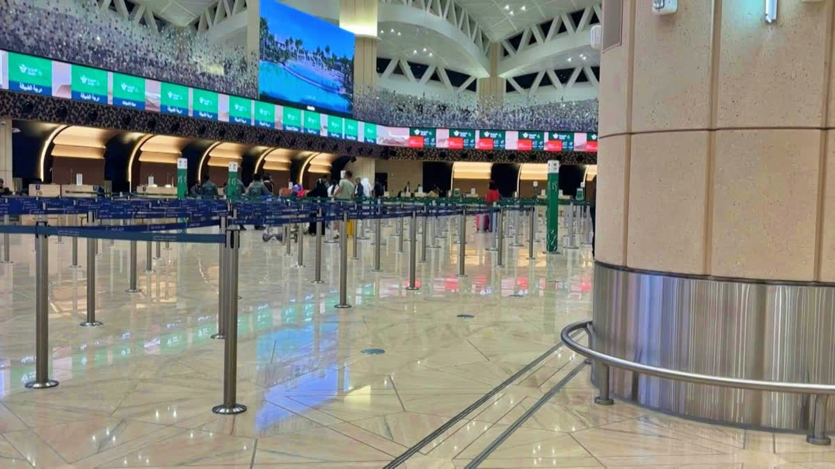 Terminals at King Khalid International Airport in Riyadh appeared mostly empty after flights to several destinations in the Gulf were cancelled amid rising regional tensions.