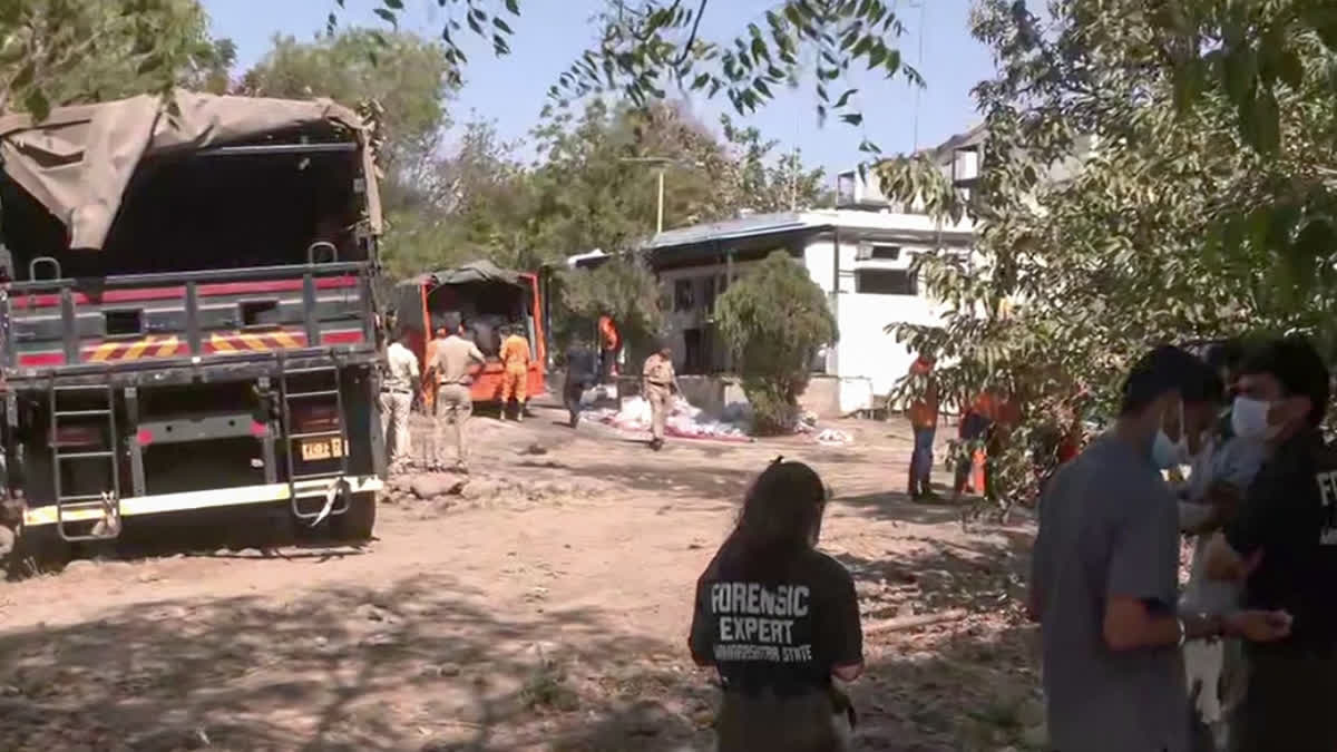 NDRF and SDRF teams at the SBL Energy Limited after an explosion in Nagpur on Mar 01, 2026. ,