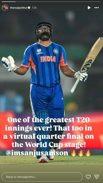 Celebs Hail Sanju Samson