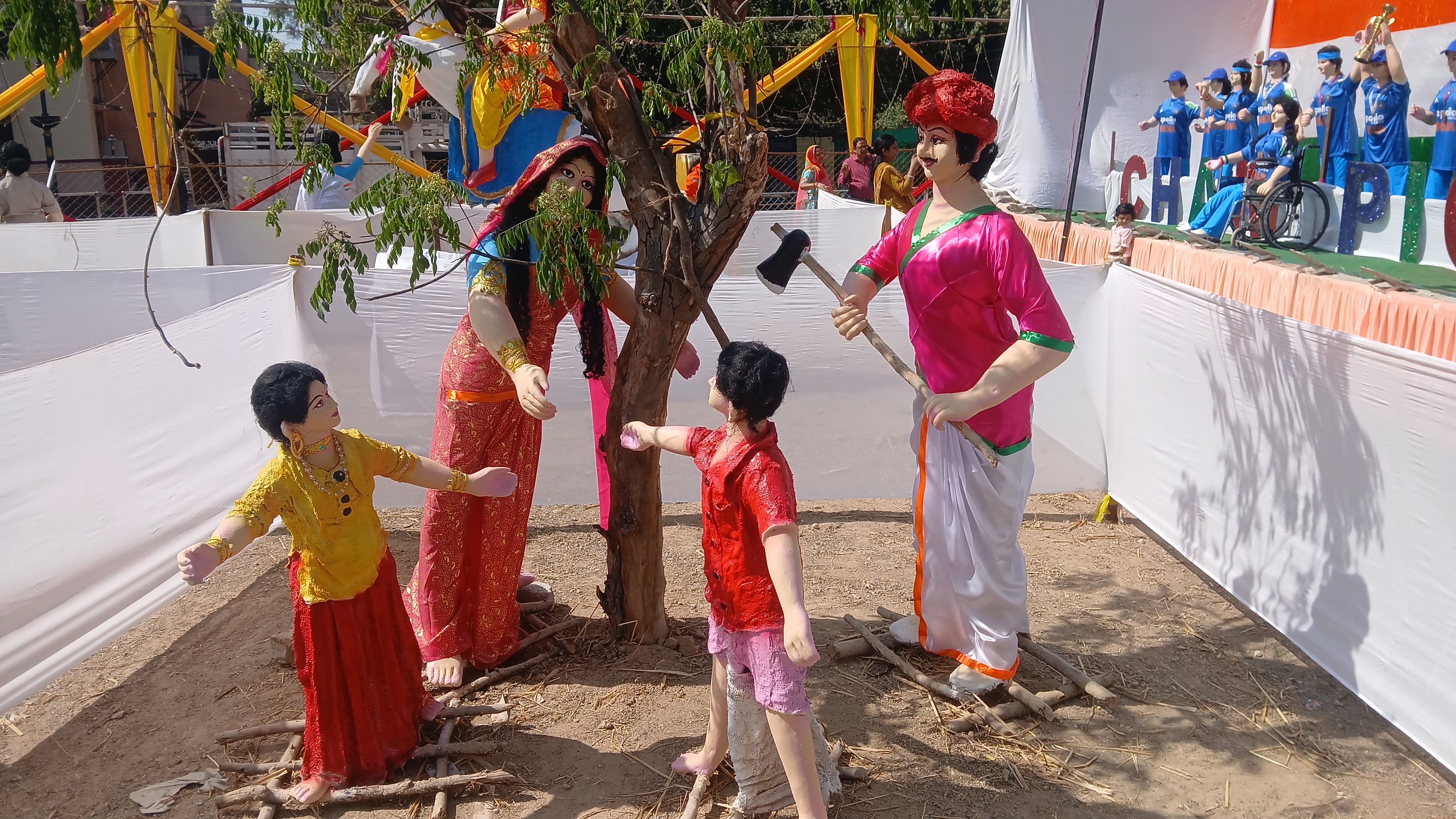 अमृता देवी बिश्नोई की खेजड़ी बचाओ आंदोलन की झांकी