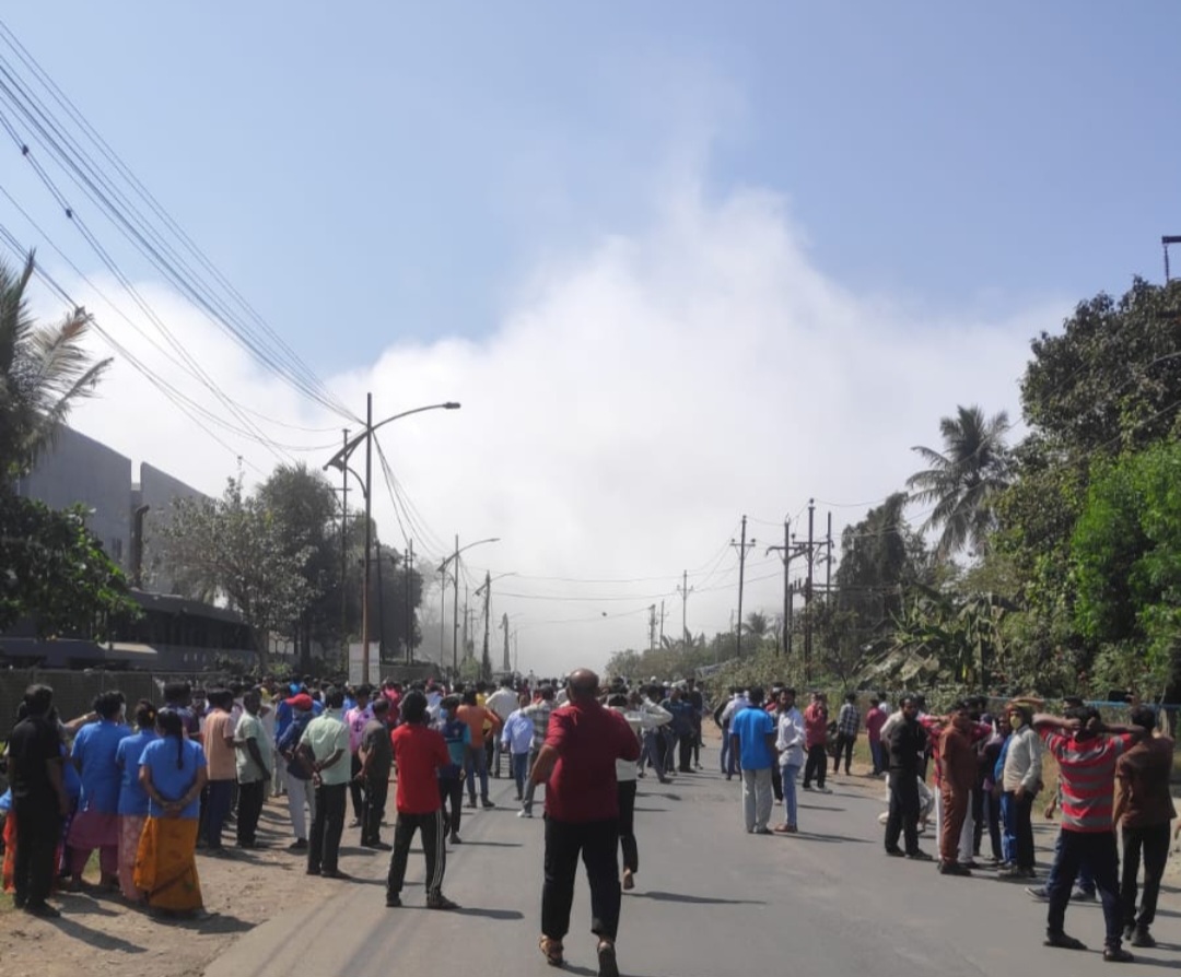 Oleum gas leak from chemical factory