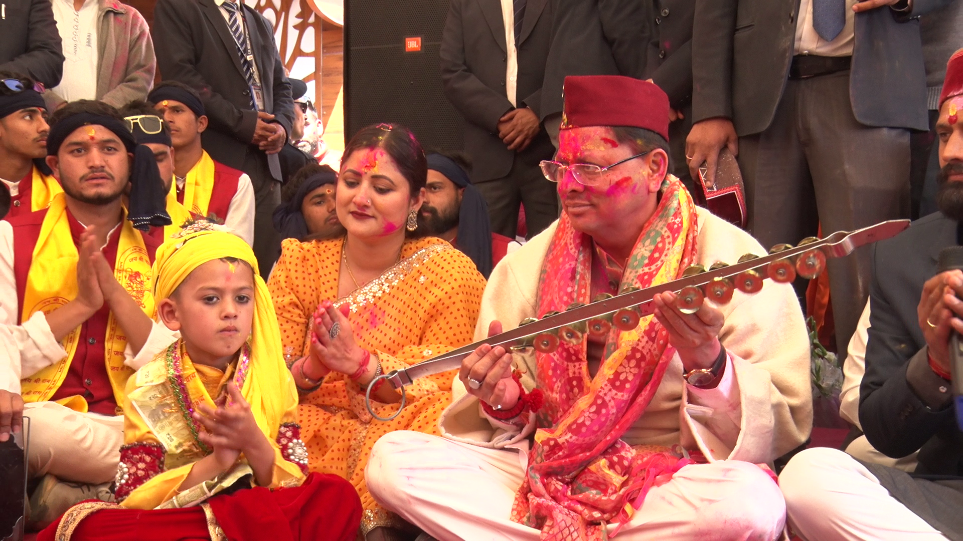 CM Dhami Holi Celebrate