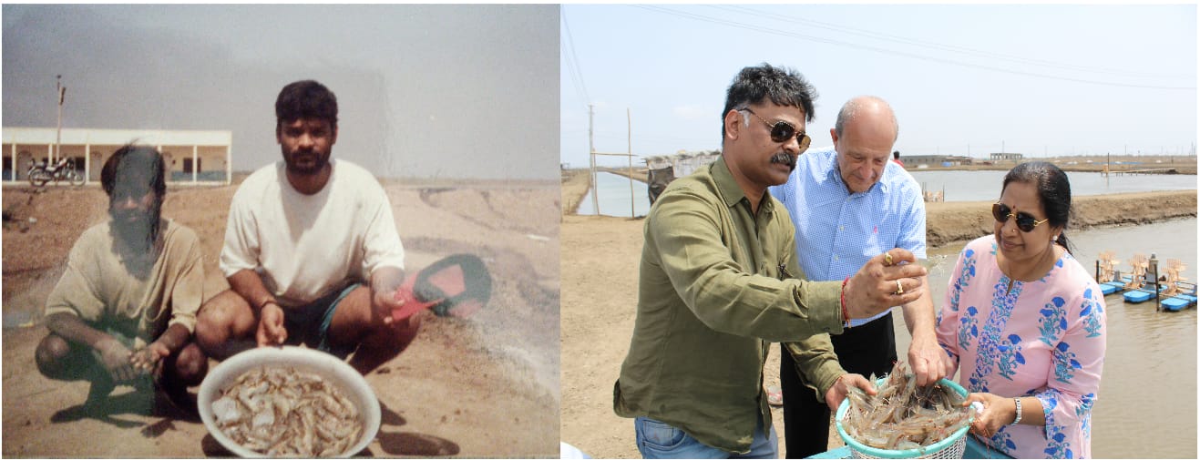 रोड के किनारे बैठकर बेचते थे झींगा मछली.