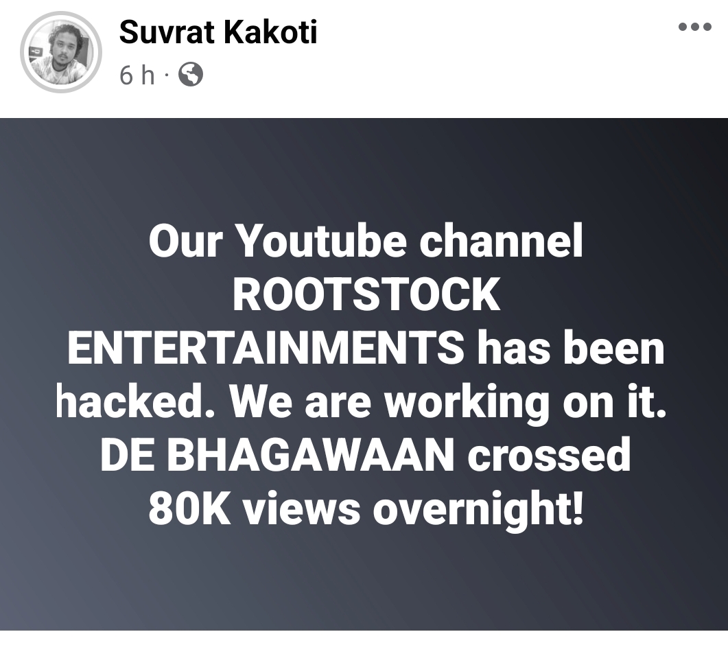 Rootstock Entertainments YouTube channel hacked Today