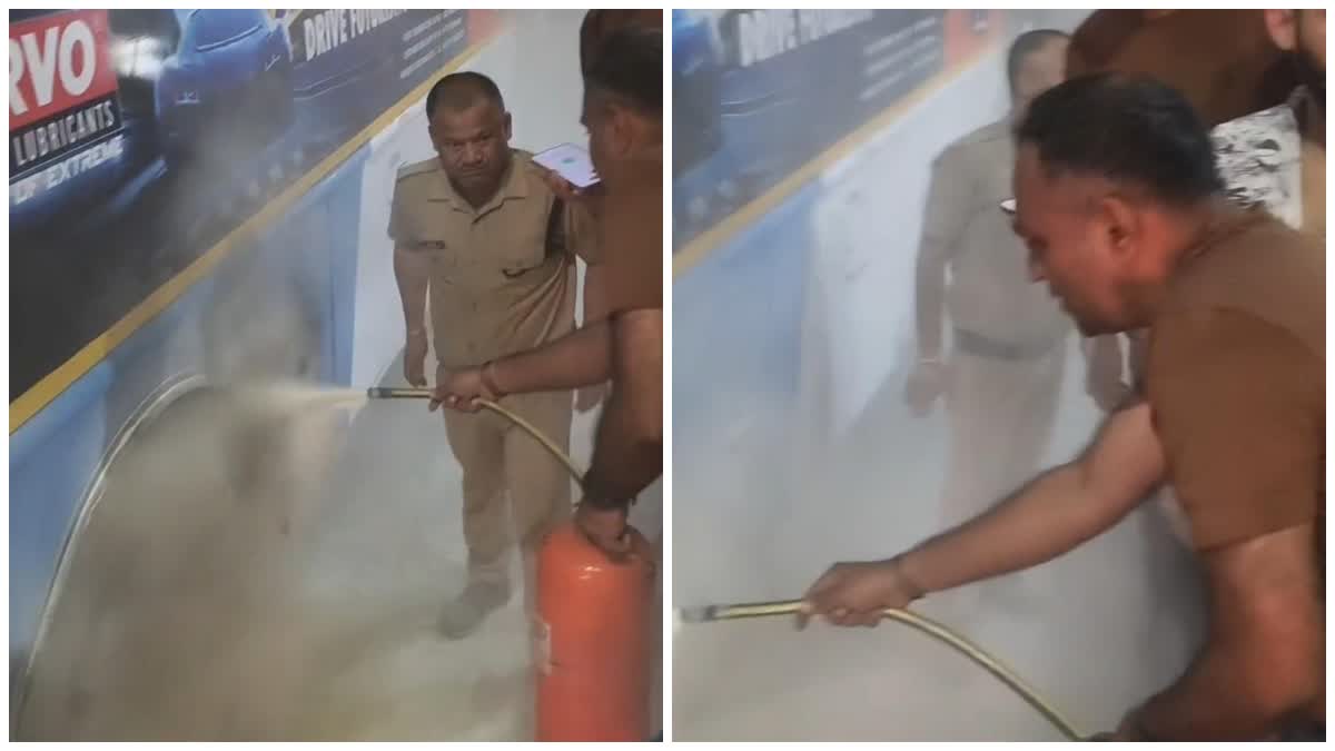 Roadways Bus Tire Catches Fire