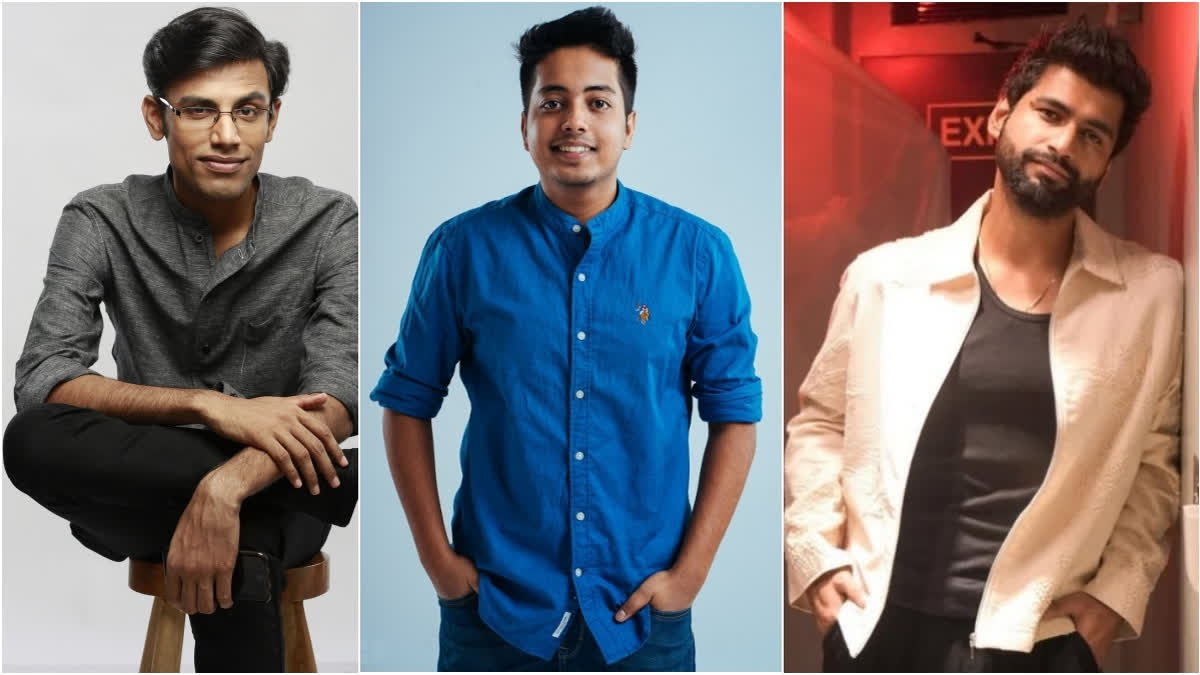 L-R: Comedians Biswa Kalyan Rath, Aakash Gupta and Harsh Gujral