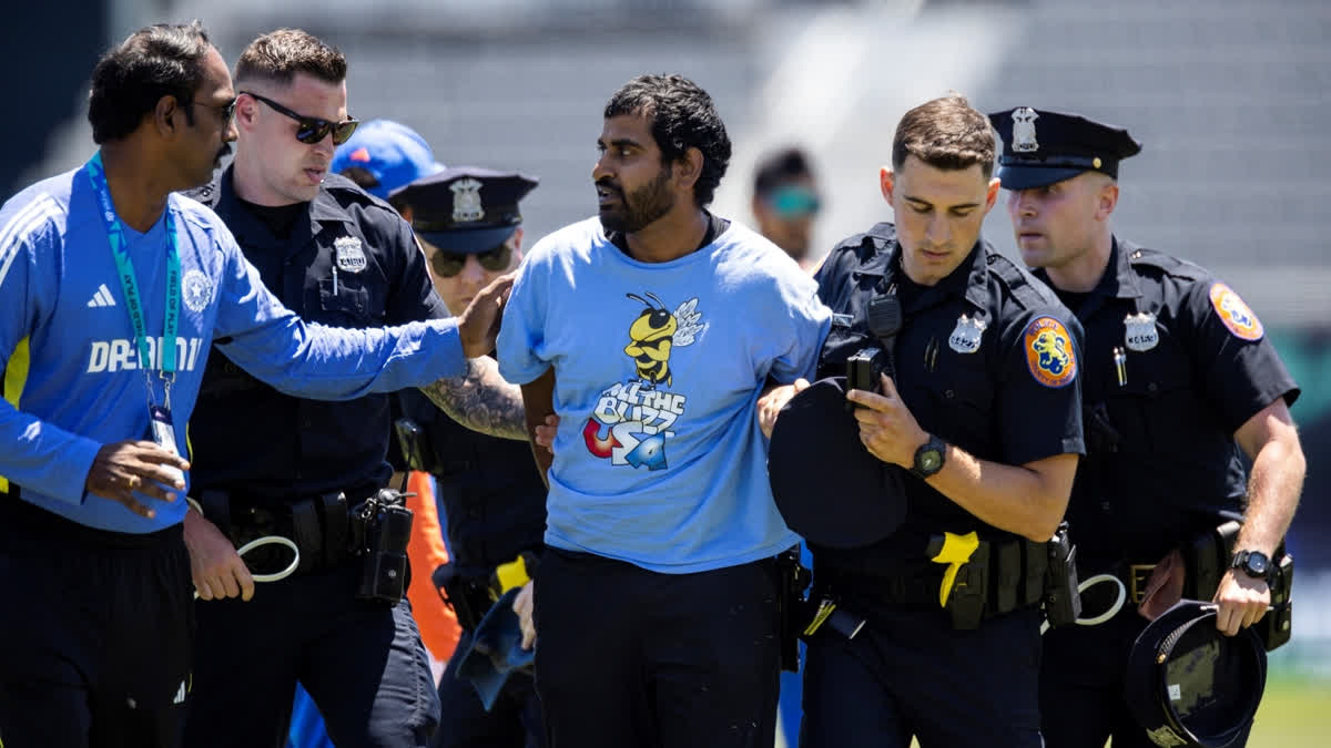WATCH | Fan Breach Security to Meet Rohit During Warm-up Game T20 WC 2024