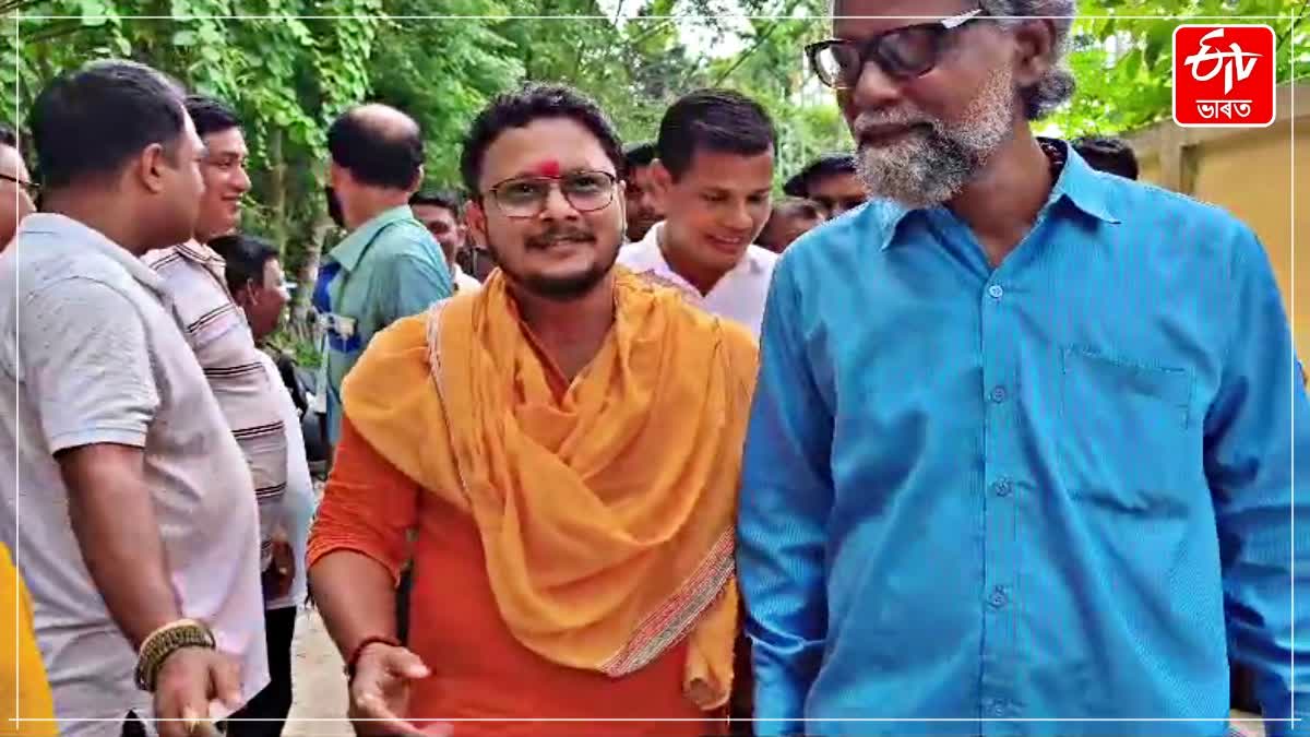 Satya Ranjan Bora and Dharmeswar Roy visited family of deceased madhurjya barman in nalbari