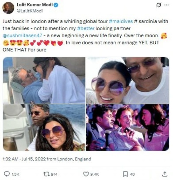Lalit Modi And Sushmita Sen Together