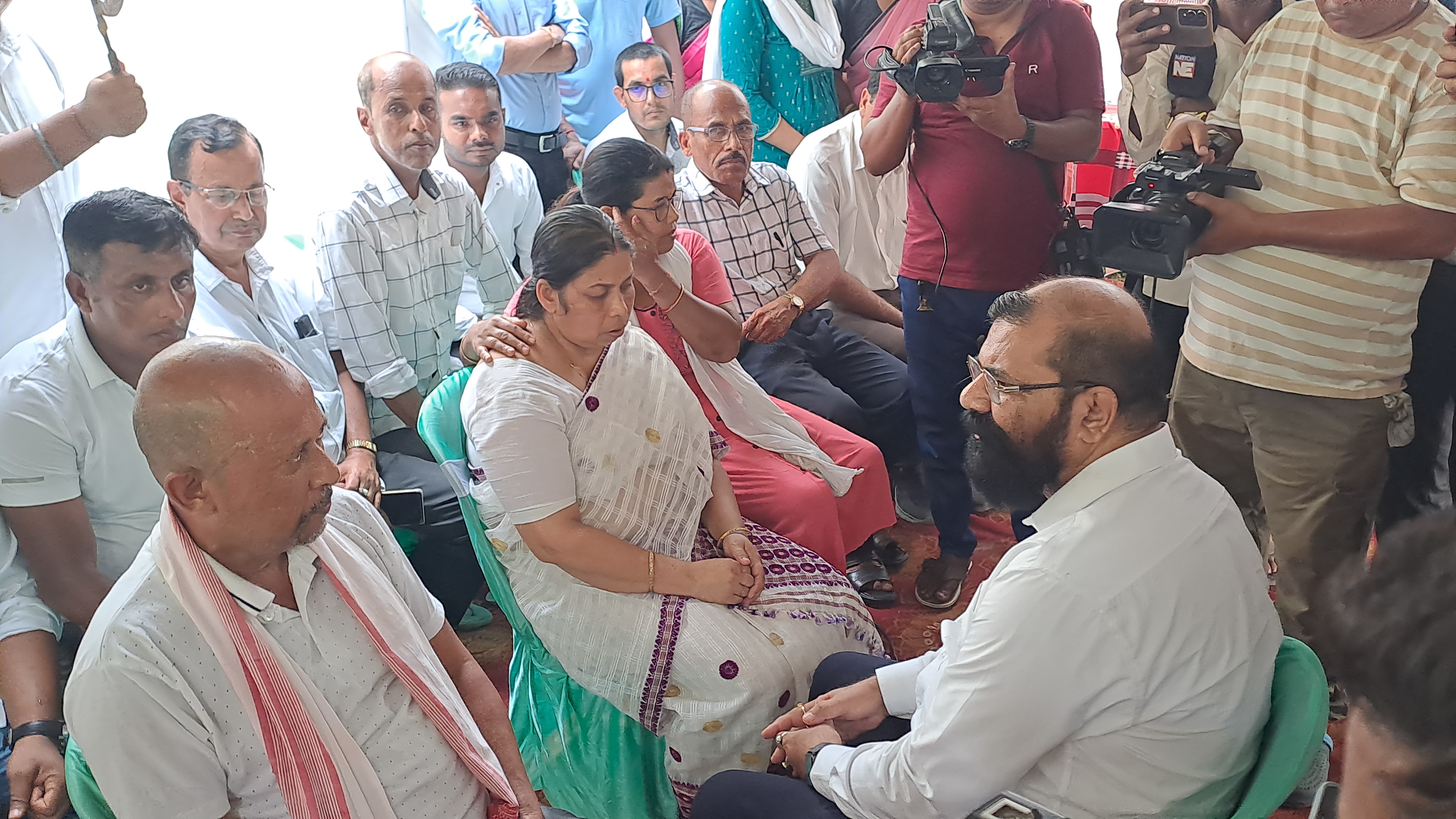 Samujjal Kumar Bhattacharya visited the family of deceased Madhurjya Barman in Nalbari
