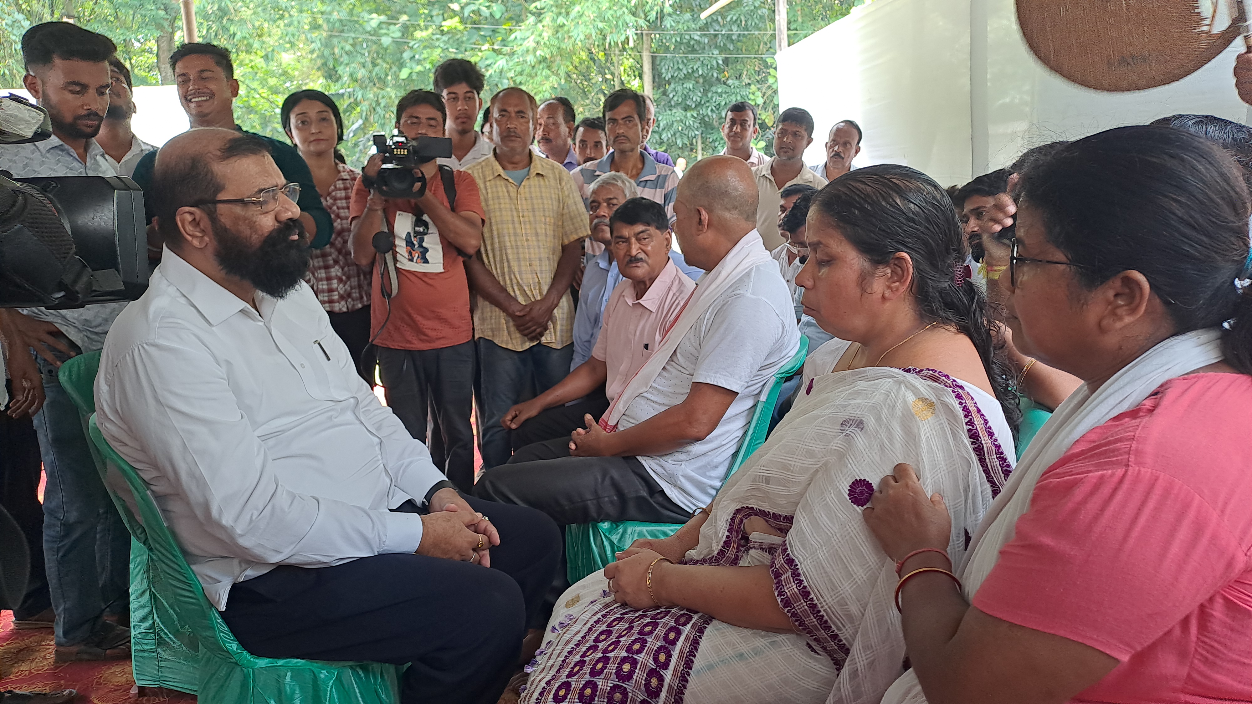 Samujjal Kumar Bhattacharya visited the family of deceased Madhurjya Barman in Nalbari