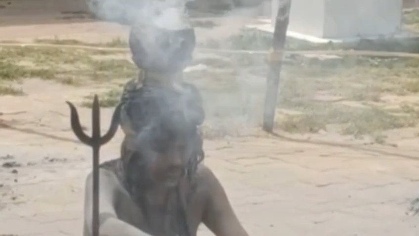 Baba performing rigorous penance
