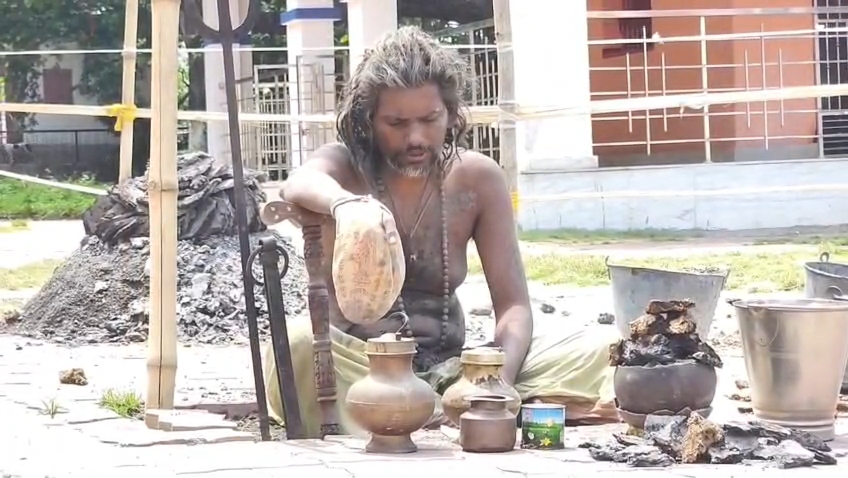 Baba performing rigorous penance