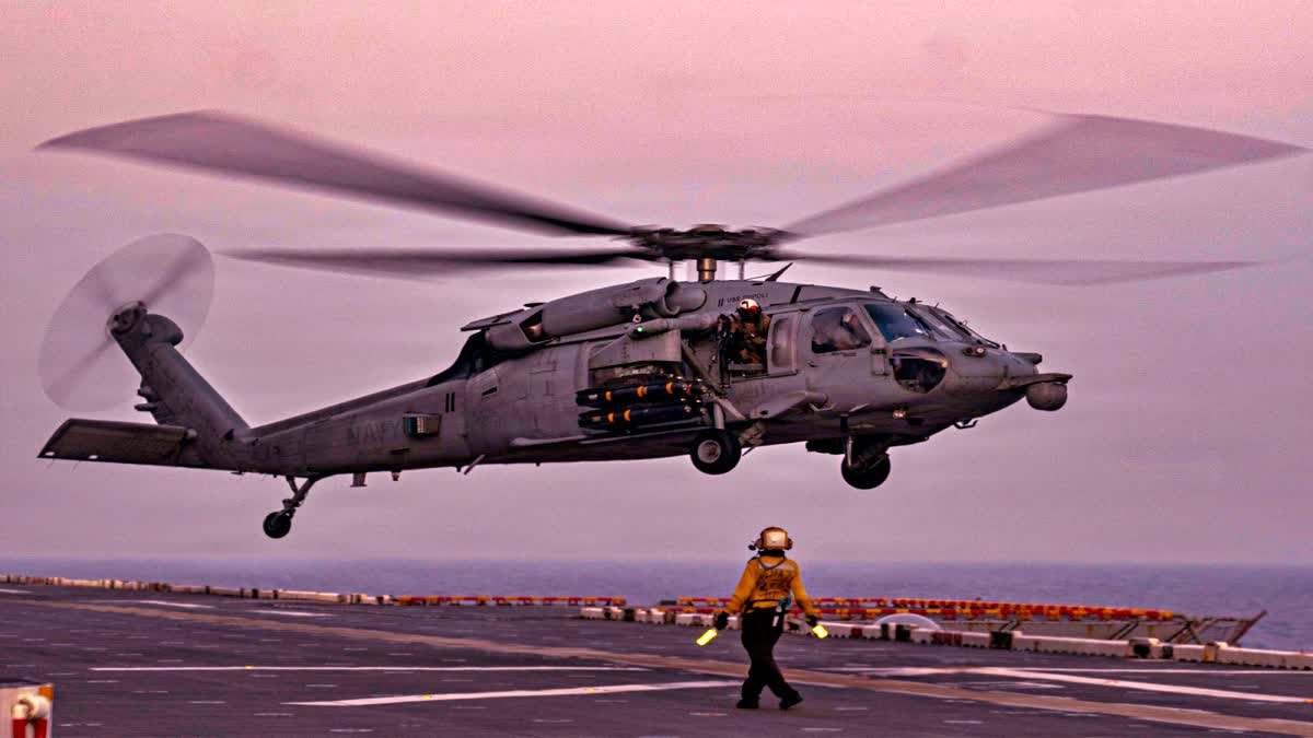 US Navy search for missing member after helicopter's "emergency water landing" in Arabian Sea
