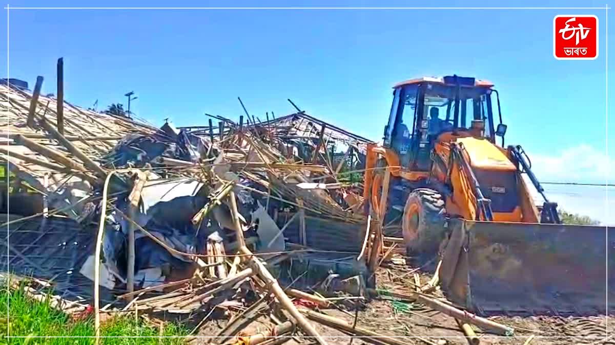 Dibrugarh District Administration carried out an eviction drive