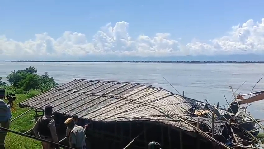 Dibrugarh District Administration carried out an eviction drive