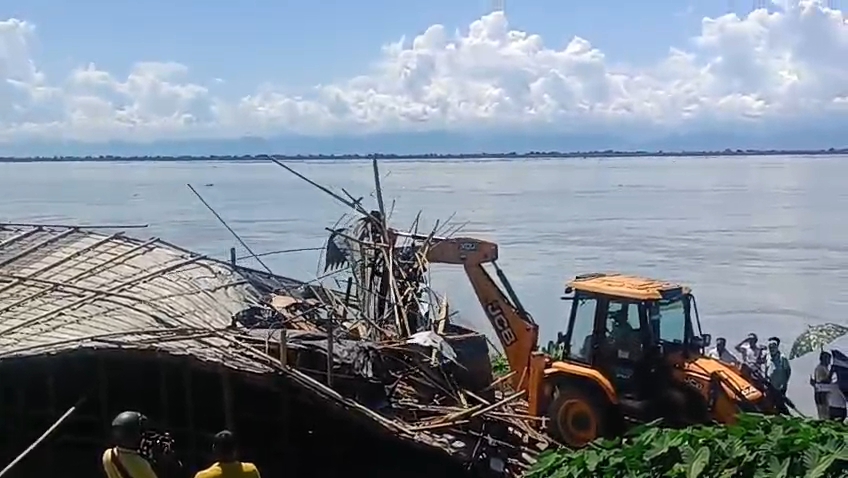 Dibrugarh District Administration carried out an eviction drive