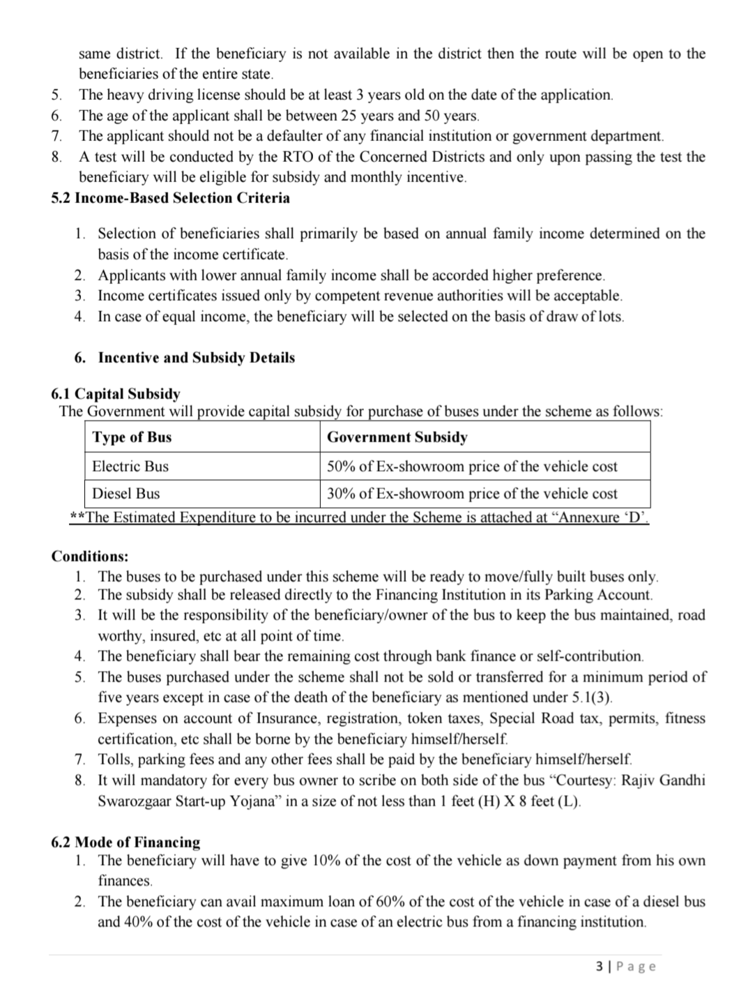 Himachal Bus Subsidy Scheme